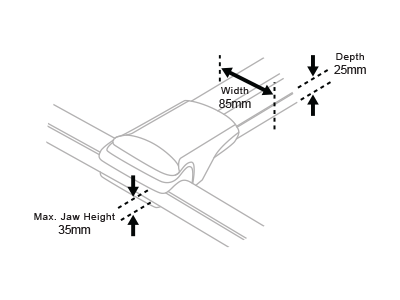 Aero Rail Bar Dimensions Diagram
